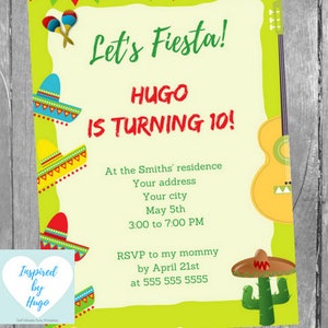 Fiesta Invitation, Fiesta Birthday Invitation, Mexican Birthday Party, Fiesta Mexicana, INSTANT DOWNLOAD, Editable Invitation to Personalize