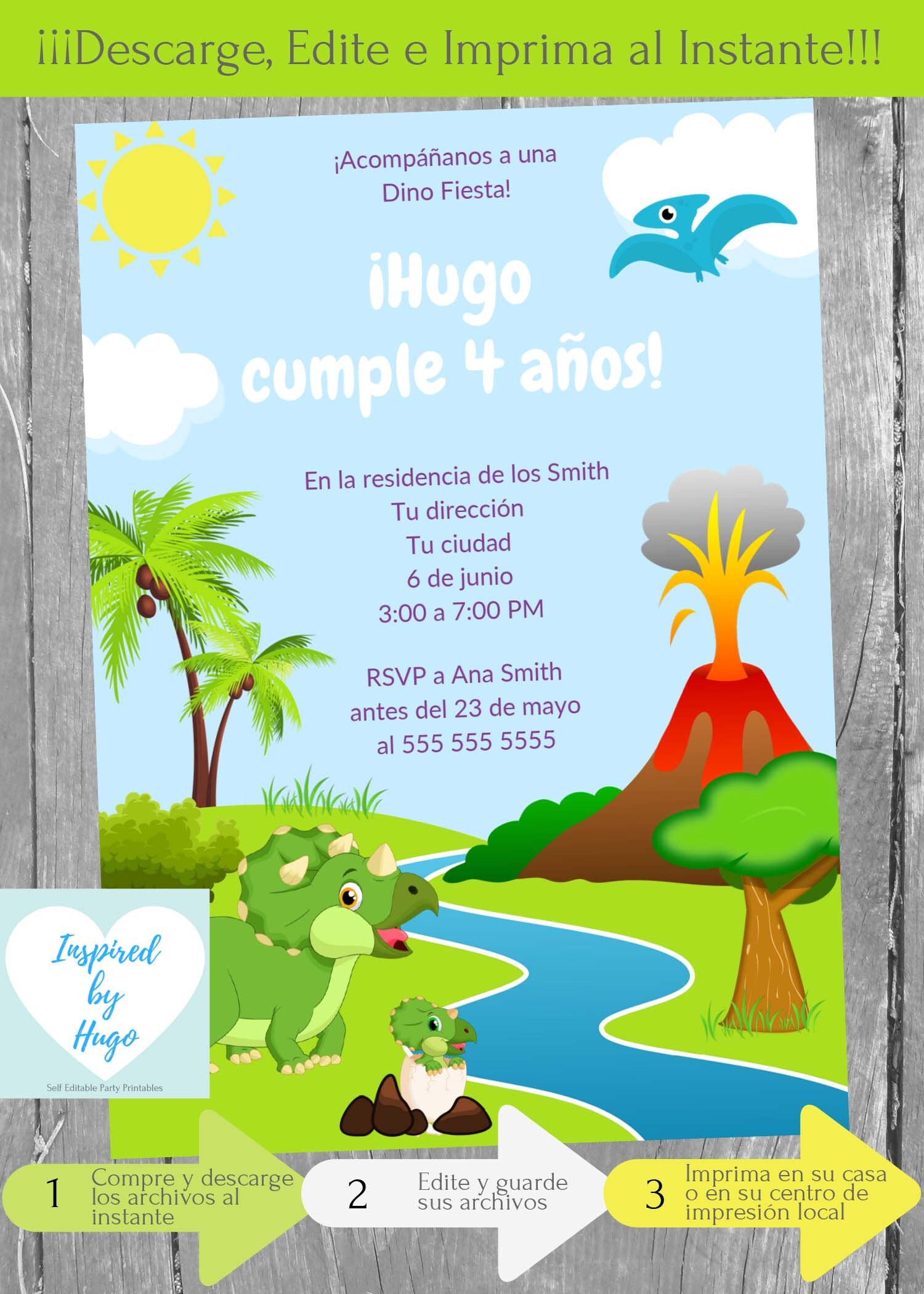Invitacion Dinosaurio Fiesta Cumpleanos Invitacion T Rex Dino Etsy Denmark