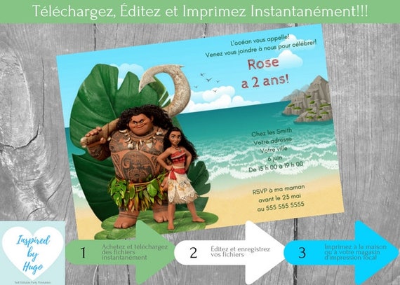Moana Invitation Fete D Anniversaire Fille Vaiana Etsy Moana Invitation Fete D Anniversaire Fille Vaiana Etsy