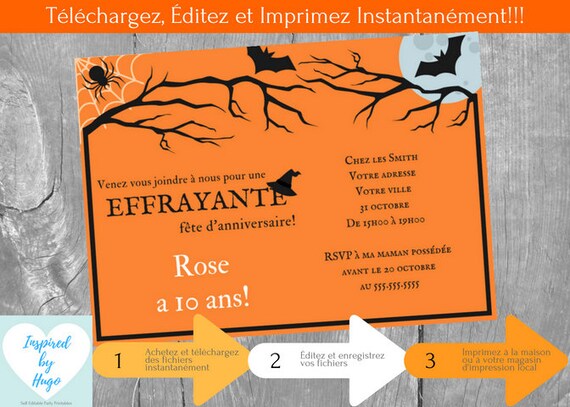 Invitation Fete D Halloween D Anniversaire Etsy Australia