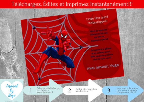 L Homme Araignee Invitation D Anniversaire Garcon Etsy Israel