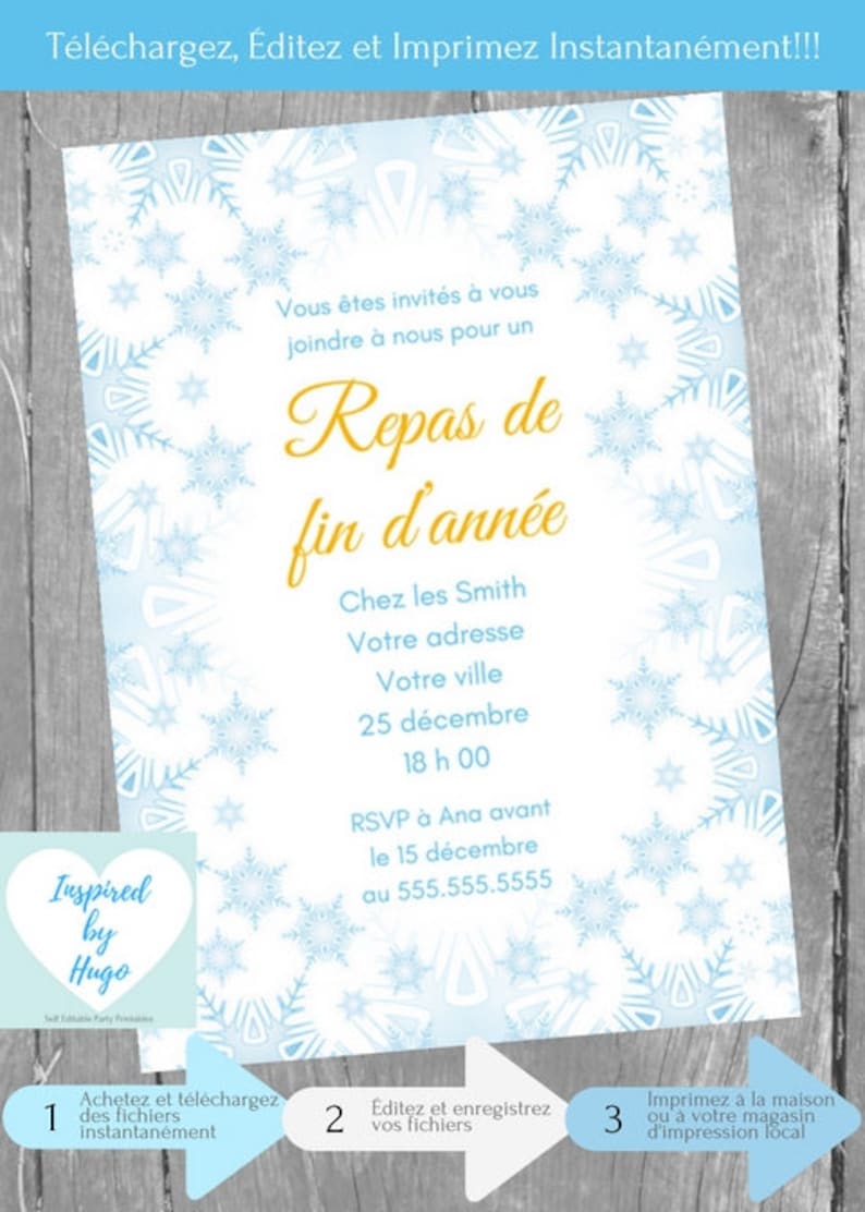 Invitation Repas de fin d'année Dîner entreprise Souper Etsy Canada