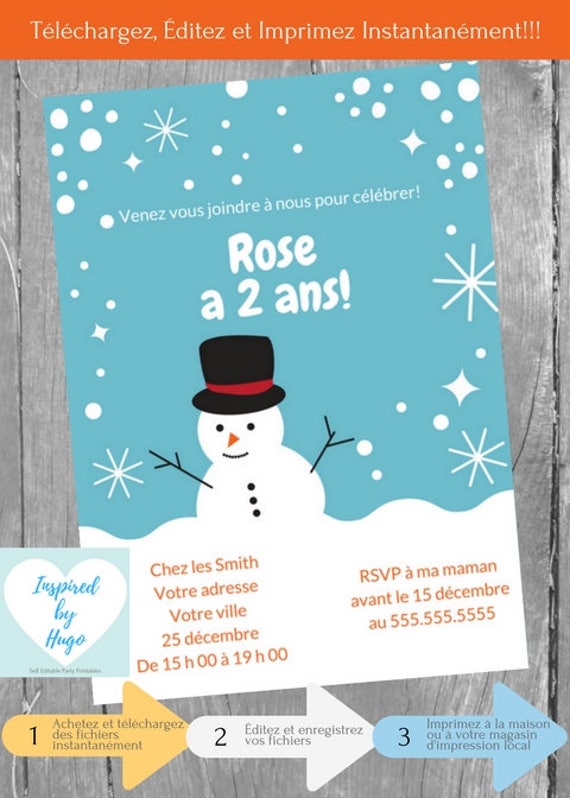 Invitation Bonhomme De Neige Fete D Anniversaire Etsy Invitation Bonhomme De Neige Fete D Anniversaire Etsy