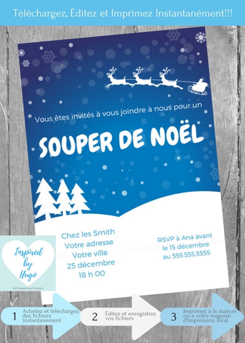 Invitation Souper de Noël Repas Noël Dîner entreprise Fête | Etsy