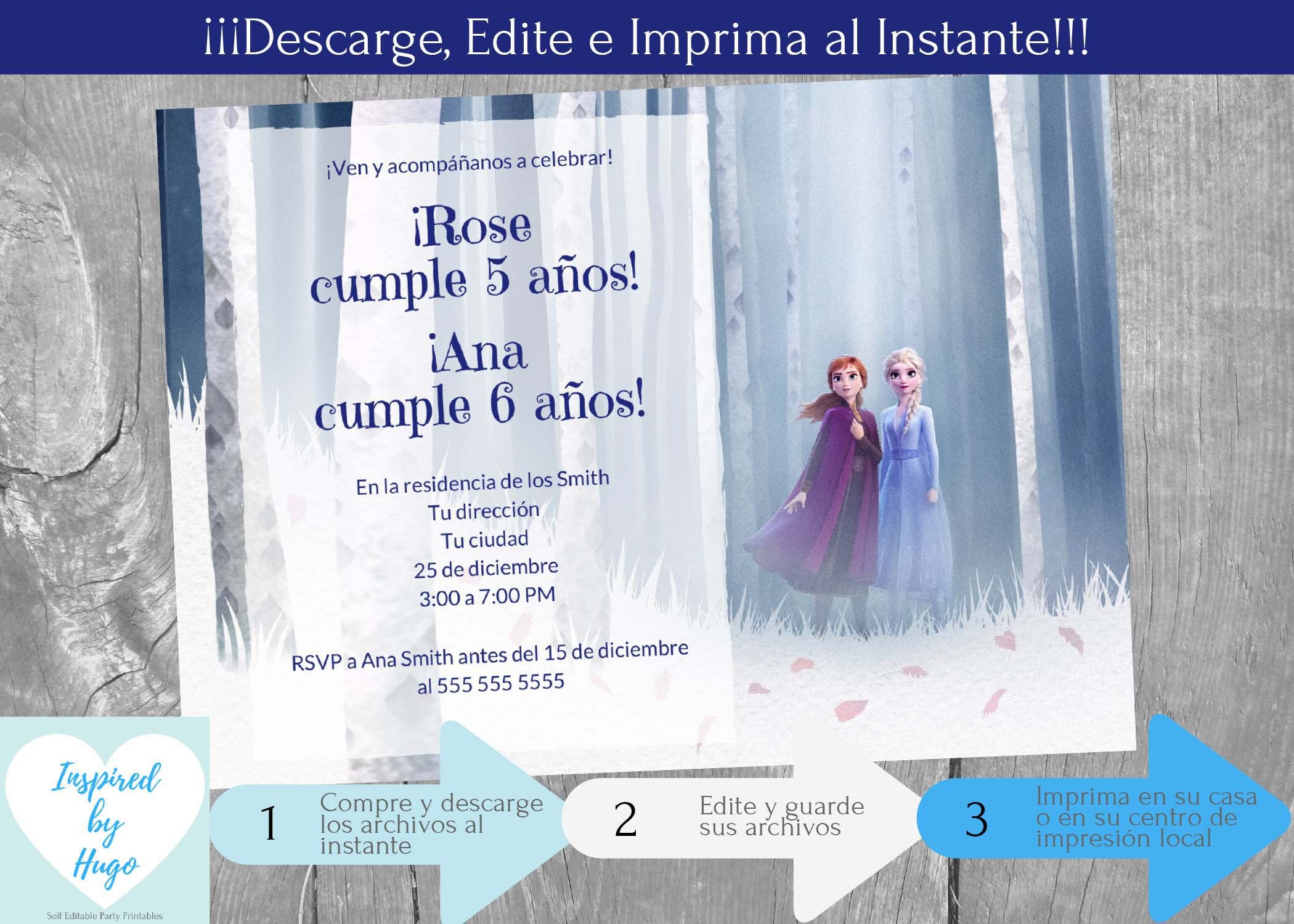 Invitación Doble Frozen 2 Fiesta Cumpleaños Invitación Frozen - Etsy