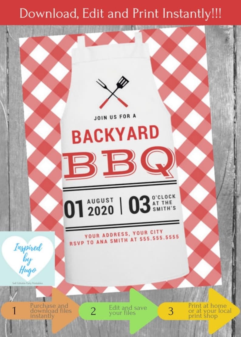 Backyard BBQ Party Invitation BBQ Party Invitation Instant Download Backyard BBQ Party Invitation BBQ Party Invitation Instant Download