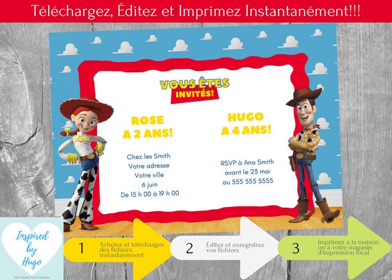 Histoire De Jouets Double Invitation Anniversaire Enfants Toy Etsy Histoire De Jouets Double Invitation Anniversaire Enfants Toy Etsy