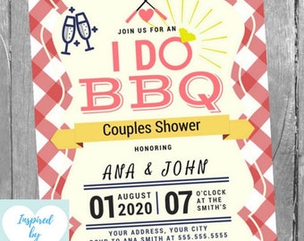 I Do BBQ Shower Invitation, Couple Shower Invitation, Couples Party, Engagement, I do BBQ, Instant Download Personalized Editable Invitation