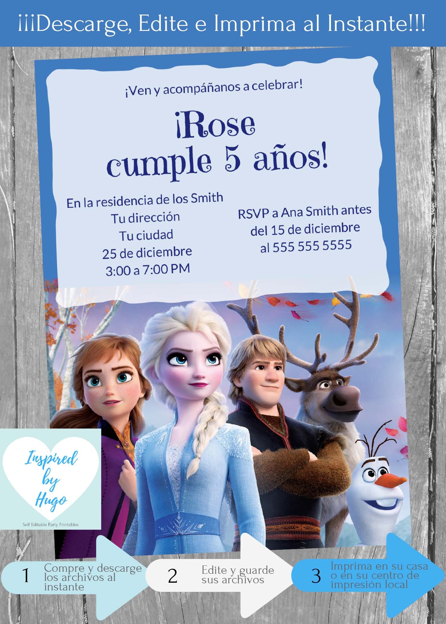 Invitación Frozen 2 Fiesta Cumpleaños Invitación Disney - Etsy
