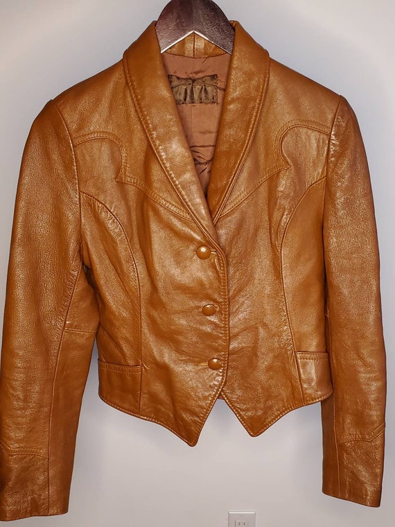 Vintage leather jacket with Harley patch - image 3
