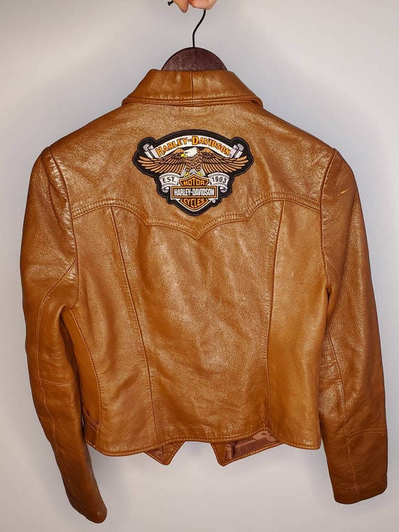 Vintage leather jacket with Harley patch - image 4