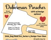 Dog Clip Art Files_4.12 Doberman Pinscher _ Make Your Own Personalized DOG Art & MORE _ FUN_Personal Use ONLY_Digital Download_PDF