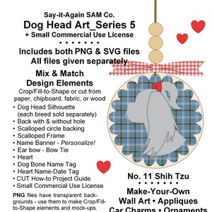 Chien PNG + SVG CUT Files_No. 11 Shih Tzu_Faites vos propres ornements, breloques de voiture, porte-clés, aimants et PLUS_Inclut LICENSE_Téléchargement numérique_PDF