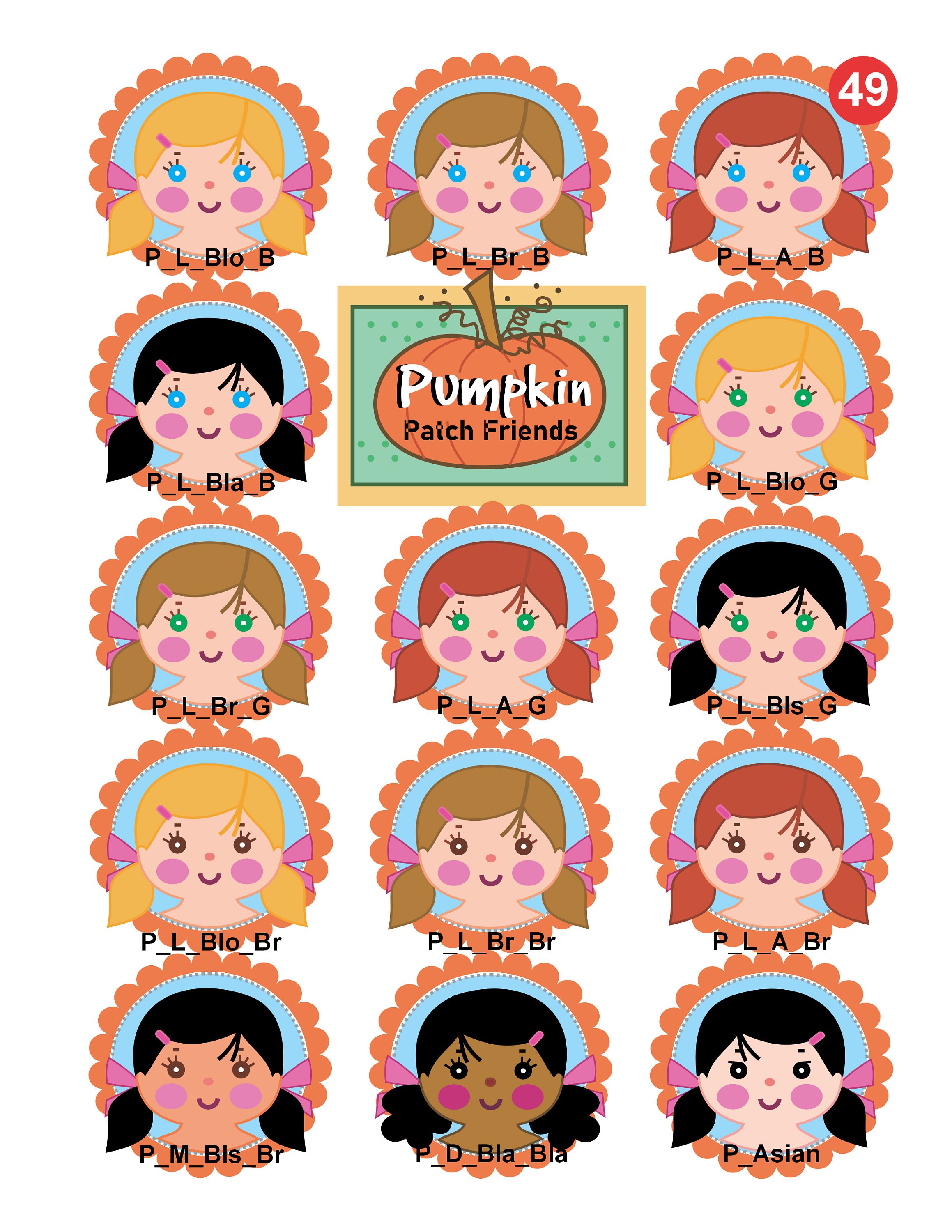 Cloth Doll Pattern_10 Pumpkin Friend Doll_asian_easy Printcutsew