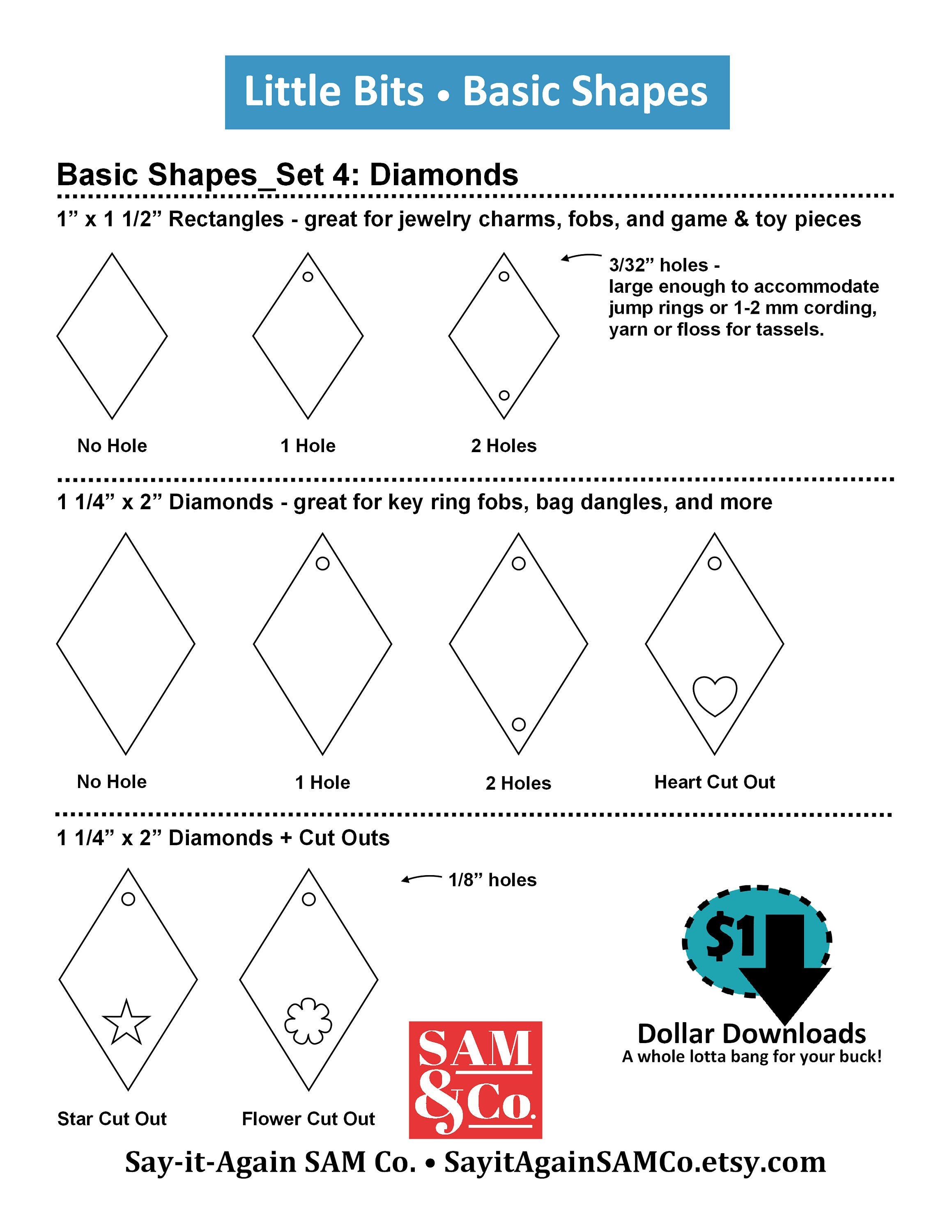 SVG Cut Outs & Graphics Files_basic Shapes 4. DIAMONDS_PNG + SVG Files ...