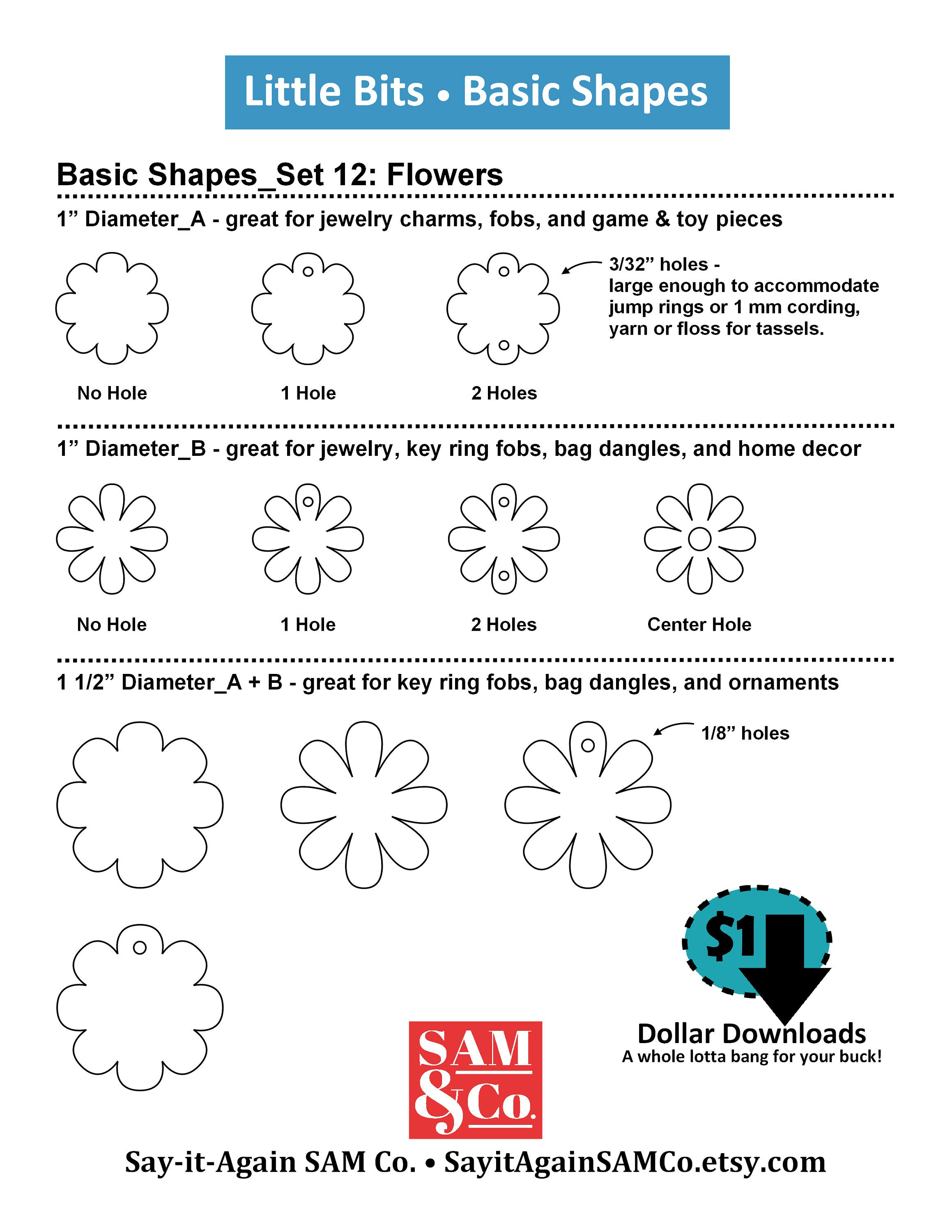 Graphics Flowers Basic SVG Cut Outs Graphics_basic Shapes 12. FLOWERS_PNG SVG - Etsy