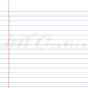 Wide Ruled Notebook Paper pattern is printed on a 12x12 transparent gloss, white gloss, or white matte vinyl sheet.