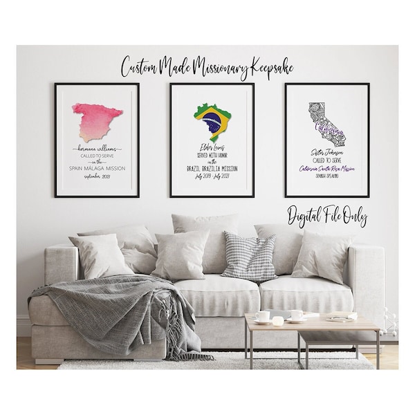 Digital Called to Serve Missionary Farewell Party Decor ~ Custom Made Missionary Keepsake ~ Missionary Homecoming Poster ~ Missionary Art