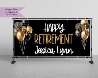 Happy Retirement Banner ~ Personalized Retirement Party Sign ~ Welcome to Retirement Banner ~ Retirement Party Decor ~ Shipped 2 Your Home