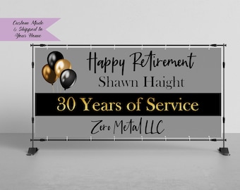 Personalized Retirement Party Banner: Custom Printed & Shipped