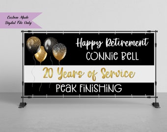 Pancarta personalizada para fiesta de jubilación: decoración personalizada (solo archivo digital)