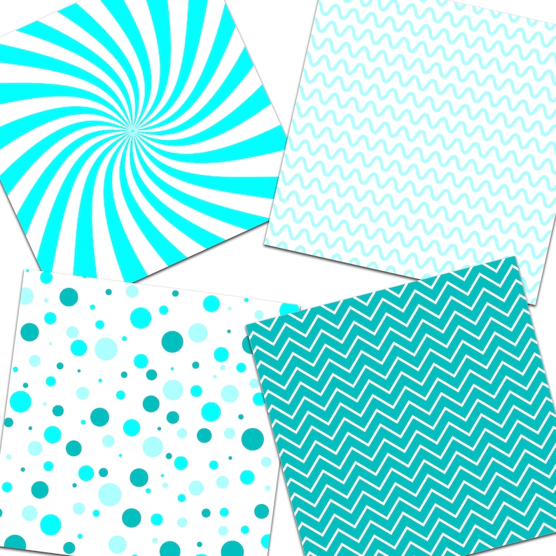 Turquoise Digital Paper Pack, Scrapbook Papers (digital Download) - Etsy