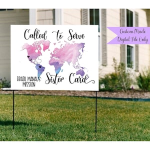 Digital Missionary Yard Sign  ~ Called to Serve Elder or Sister ~ Missionary Farewell Banner ~ Called to Serve Banner ~ High Res Digital