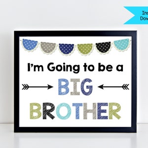Pregnancy Announcement Sign ~ Big Brother Pregnancy Reveal Photo Prop ~ I&#39;m Going to be a Big Brother Announcement ~ Big Brother Reveal Sign