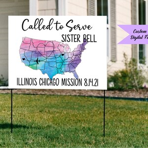 Digital Missionary Yard Sign  ~ Called to Serve Elder or Sister ~ Missionary Farewell Party Banner ~ Called to Serve~ Custom Digital File