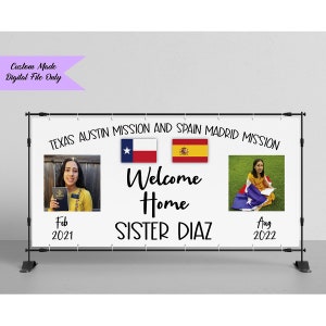 Digital Welcome Home Missionary Banner ~ Elder or Sister Missionary Homecoming Sign ~ Airport Homecoming Banner ~ Dual Mission