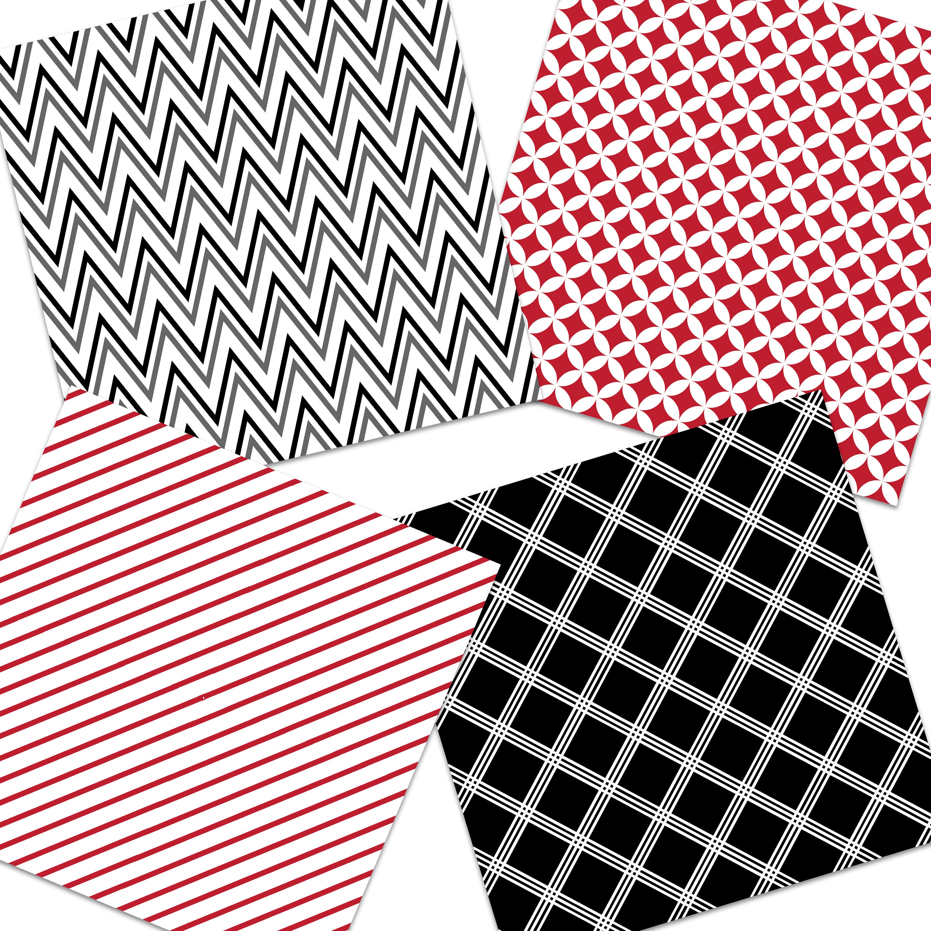 Red and Black Seamless Digital Paper Pack ~ Commercial Use ~ 300 Dpi ...