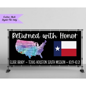 Digital Welcome Home Missionary Banner ~ Elder or Sister Missionary Homecoming Sign ~ Airport Homecoming Vinyl Banner ~ Digital File Only