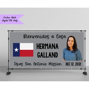 Welcome Home Missionary Banner With Flag ~ Elder or Sister Missionary Homecoming Sign ~ Airport Homecoming Banner ~ Digital File Only