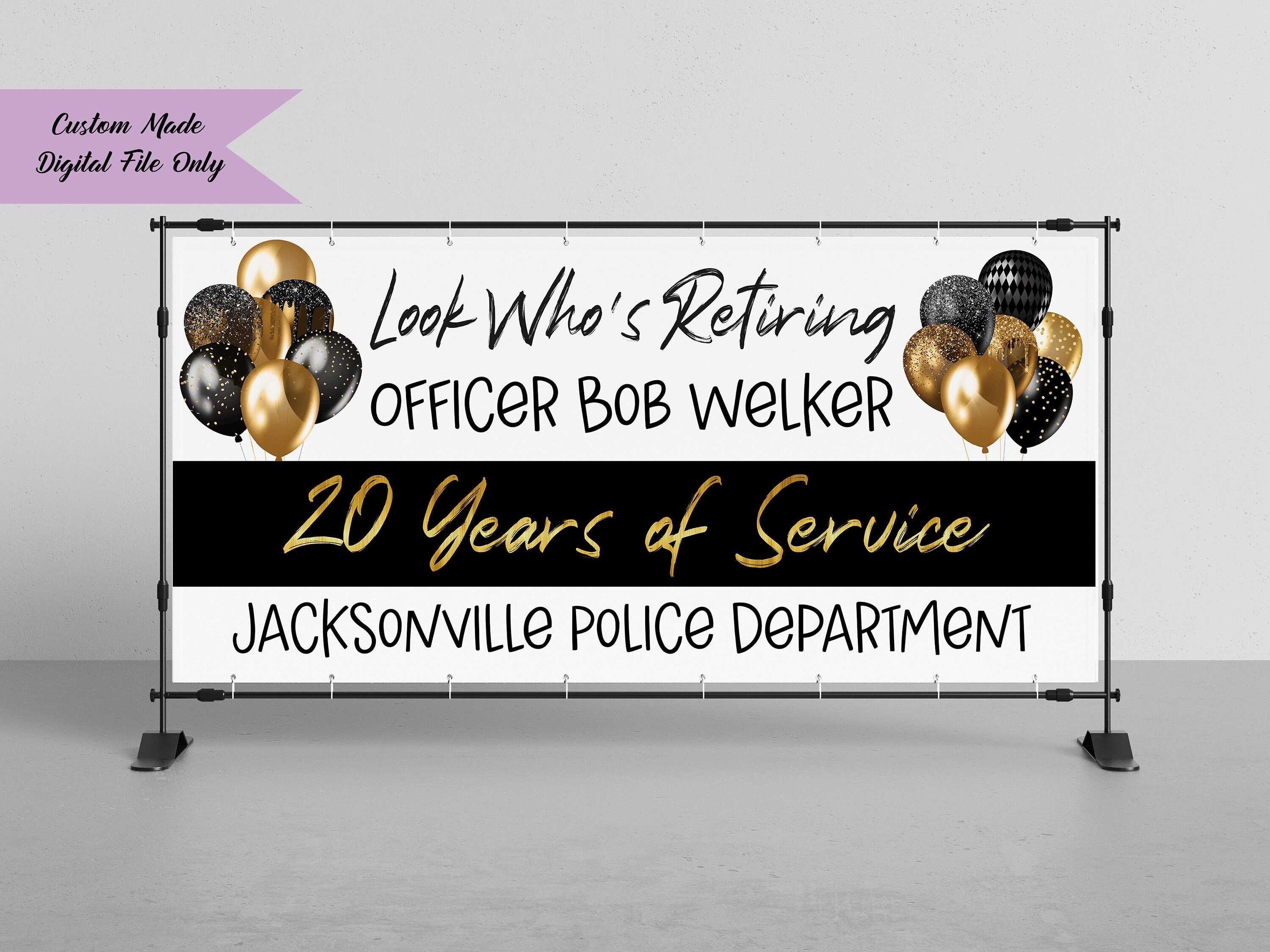 Happy Retirement Banner Personalized Retirement Party Sign Etsy
