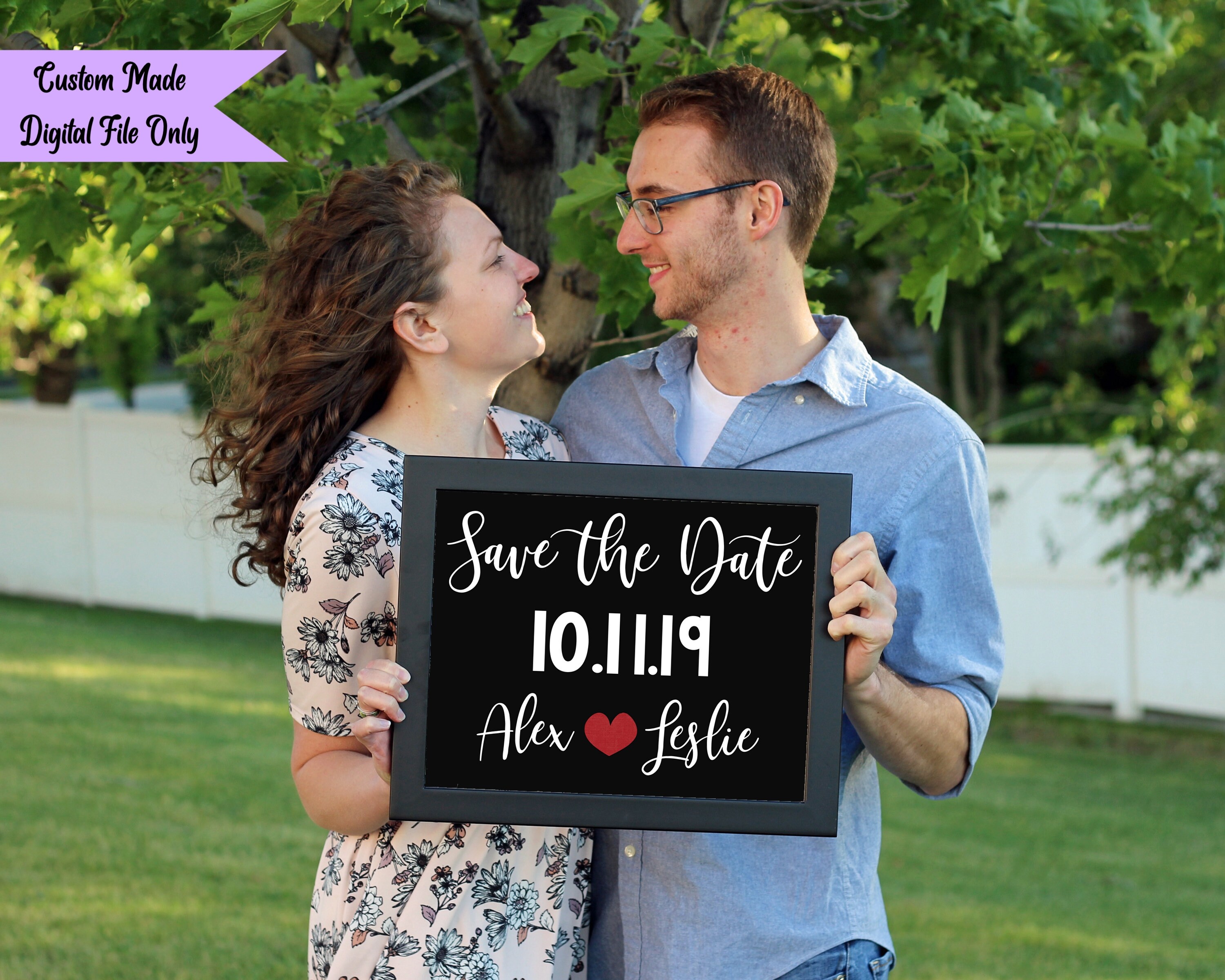 Save the Date Engagement Announcement Photo Prop Engagement | Etsy