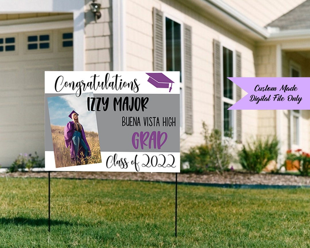 Digital Graduation Yard Sign ~ High School Graduation Banner ~ Class of ...