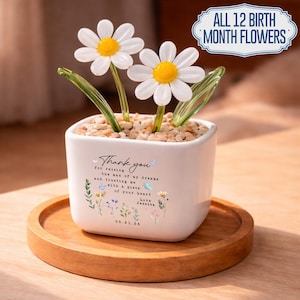 Personalised Mother of the Groom Pot, Custom Mother's Day Flower Gift, Wedding Gift, Glass Everlasting Potted Plant, Hand Blown Glass Potted