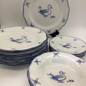 BIA Cordon Bleu Duck Plates: Porcelaine de Chine, Blue & White, Discontinued