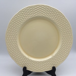 Vintage Mikasa Country Manor Saffron Chop Plate / Stoneware / Yellow Embossed Basketweave / Excellent