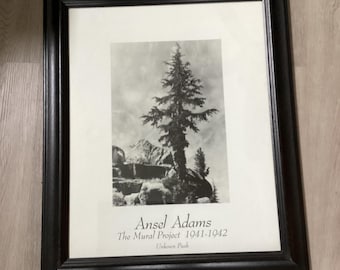 Framed Ansel Adams The Mural Project 1941-1942 Unknown Peak Print / 19” by 24”