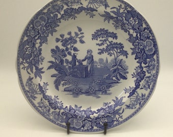 Spode Blue Room Collection / Girl At Well / 10 3/8&quot; Dinner Plate