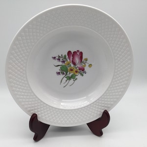 Set of 6 Vintage Spode Rimmed Soup Bowl / SP20 / Mansard Shape / Tulip and Floral Center