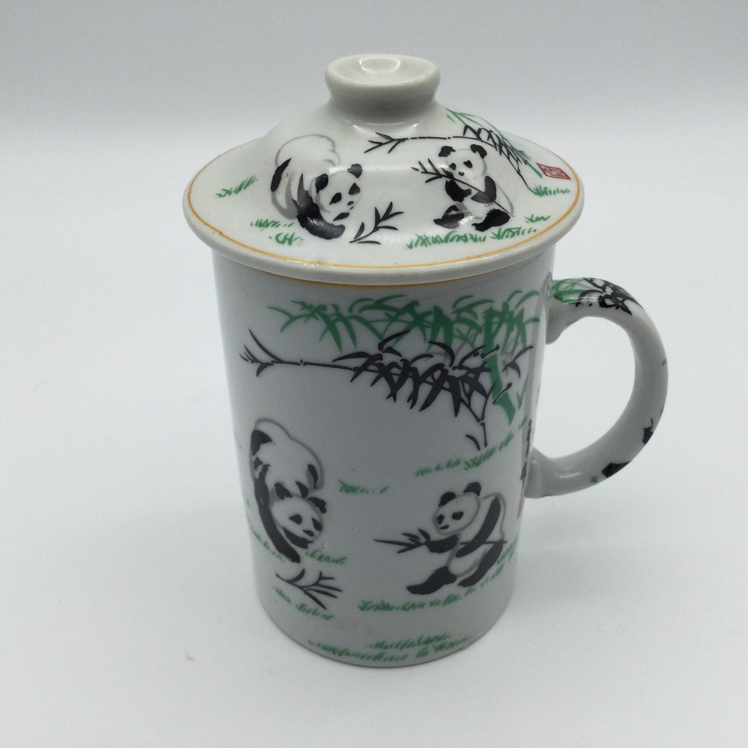 Vintage Chinese Export Panda & Bamboo Design Lidded Mug/ 10 Oz Etsy