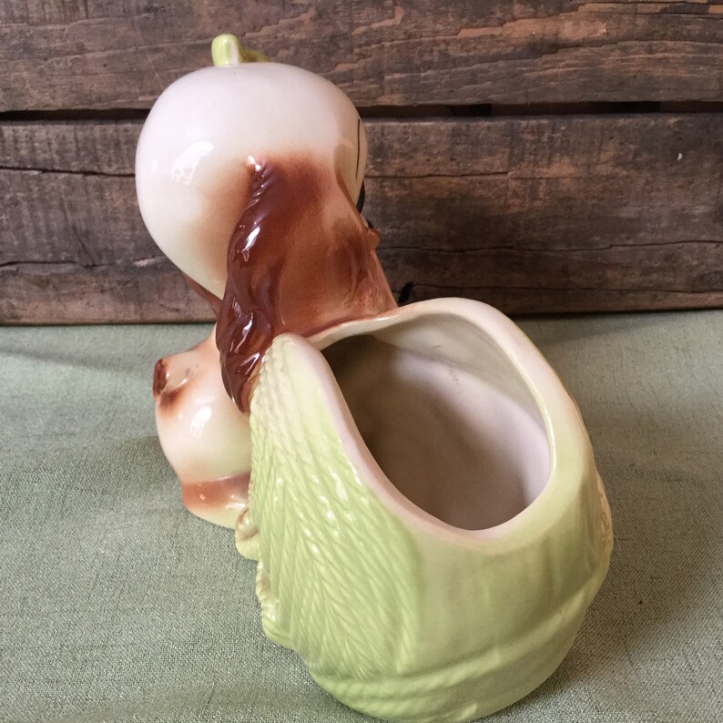 Vintage Hull Pottery Puppy Dog with Ball of Yarn Planter Succulent Planter