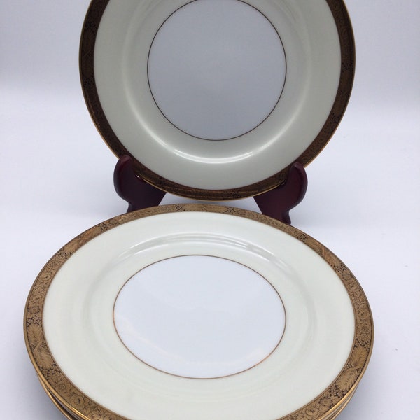 Vintage Noritake Goldkin Pattern / #5675 / 8.25” Salad Plates / Discontinued 1948-1975 / Sets of 4 & Set of 3 Available