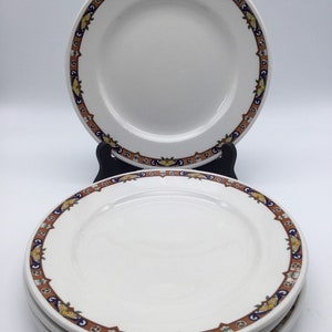 Vintage Art Nouveau Mayer China Co. Restaurant / Hotel Ware Plates / Avalon Pattern / Set of 4 Luncheon Plates / 1930’s