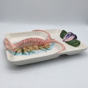 Vintage Casafina Portugal Lobster Shaped Divided Dish