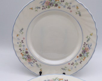 Vintage Arcopal France Victoria  Pattern / Set of 4 Luncheon Plates/9.75” / Opal Glass / France / Discontinued