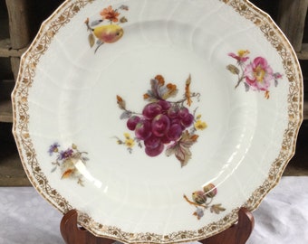 Antique KPM Handpainted Fruit Porcelain Plate / Scepter Mark 1837-1844