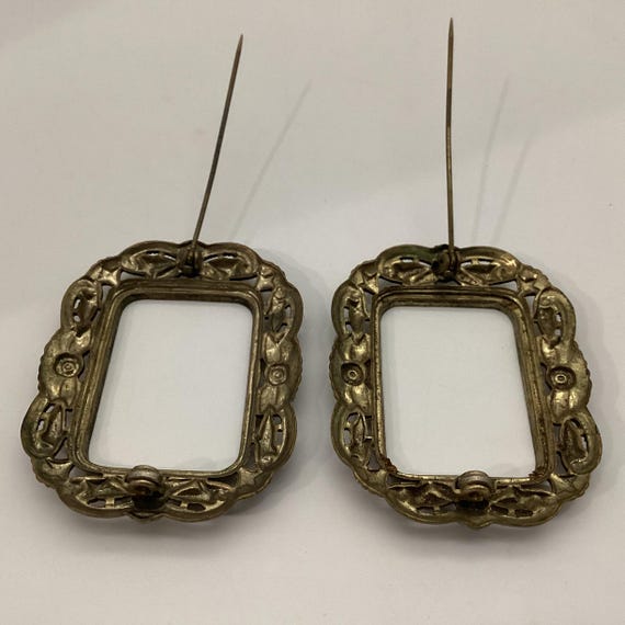 Edwardian Rectangular Buckle-Form Sash Pins • Flo… - image 6